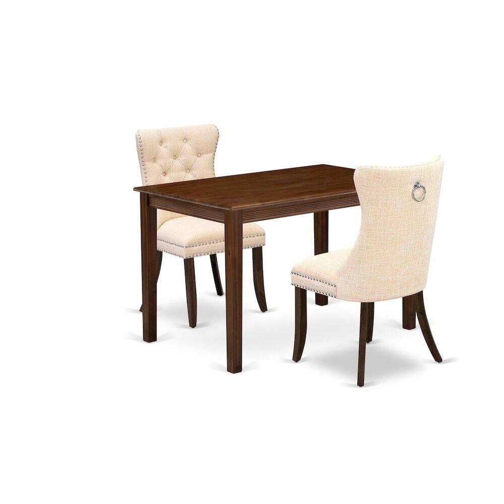 Back. East West Furniture - 5 Piece Dining Table Set Consists of a Rectangle Kitchen Table - Antique Walnut.