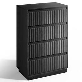 Koligey - 5-Drawer Dresser 27.5"W Single Dresser With Waveform Fluted Panel - Black