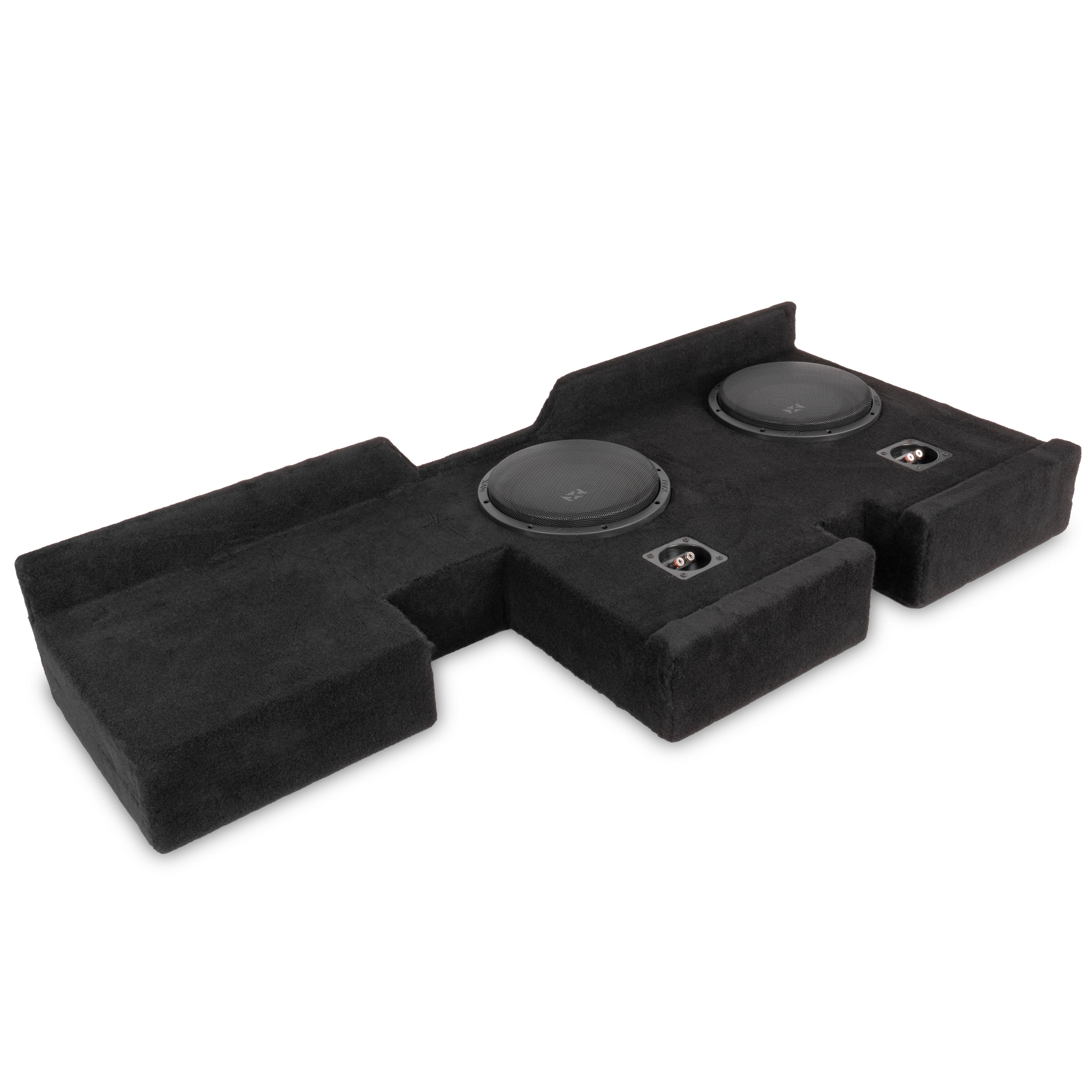 NVX - 2007-2017 Toyota Tundra Double Cab Bass Package - Dual 10" Sealed Subwoofer Enclosure & Amplifier Bundle - Black