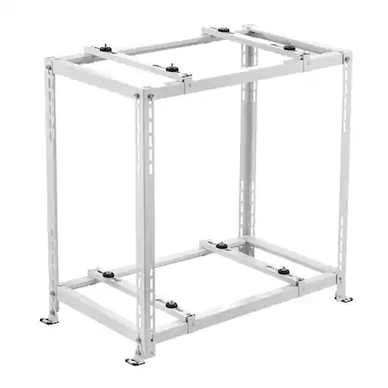 Front. VEVOR - Mini Split Ground Stand, Anti-Vibration Mini Split Stand for 9000-18000 BTU Ductless Air Conditioner Heat Pump - White.