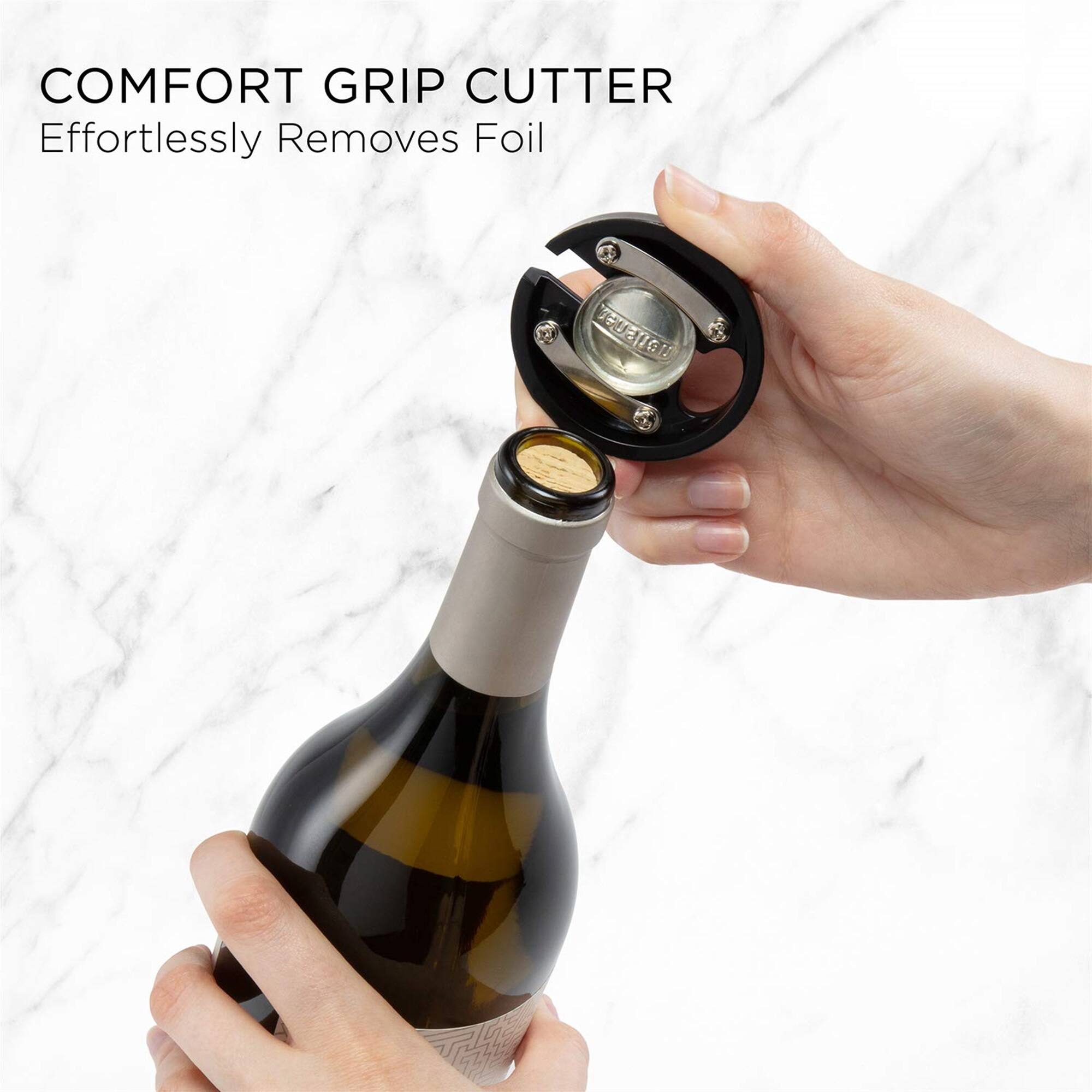COMFORT GRIP CUTTER Effortlessly Removes Foil TUETGE U EUGr