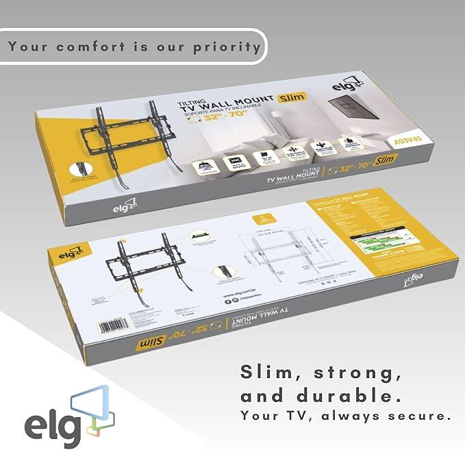 Your comfort is our priority

MOUNT Slim TILTING WALL INCLINABLE TV PARA TV SOPORTE 32" 70" elg + t TILTING WALL MOUNT TV AO3V4S 70" Slim 32" elg e 151 elg 32"-70" Slim AL WALL TILTING MOUNT Slim, strong, and durable. Your TV, always secure.

Slim, strong, and durable. Your TV, always secure.