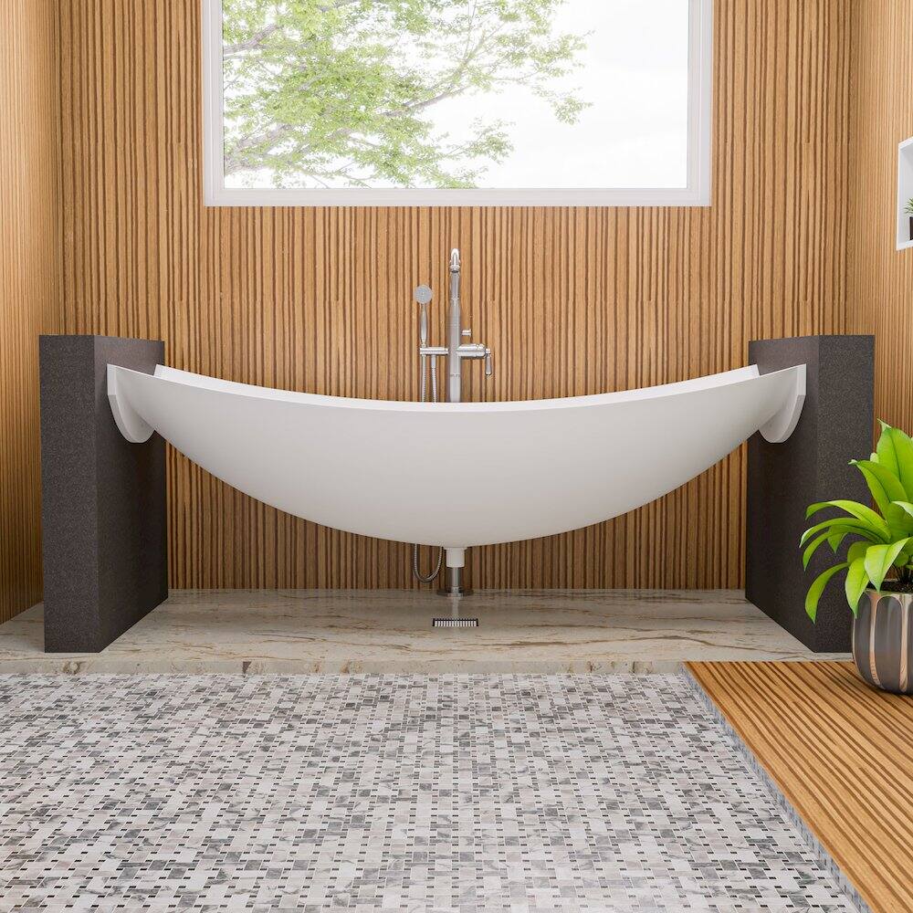 Alt View 1. Alfi - 5" x 5" Square Stainless Steel Shower Drain with Groove Lines - Gray.