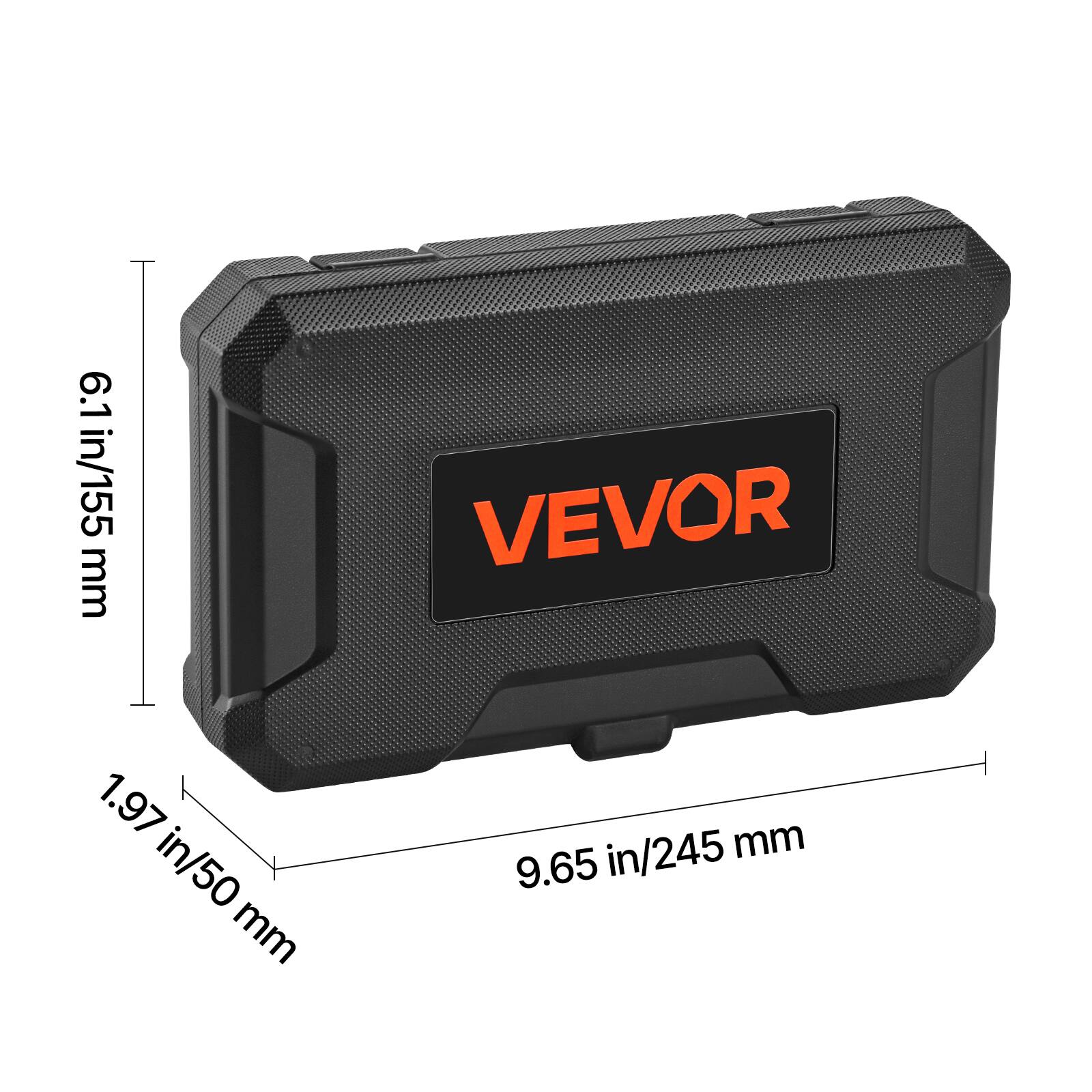 6.1 in/155 mm  
1.97 in/50 mm  
9.65 in/245 mm  

VEVOR