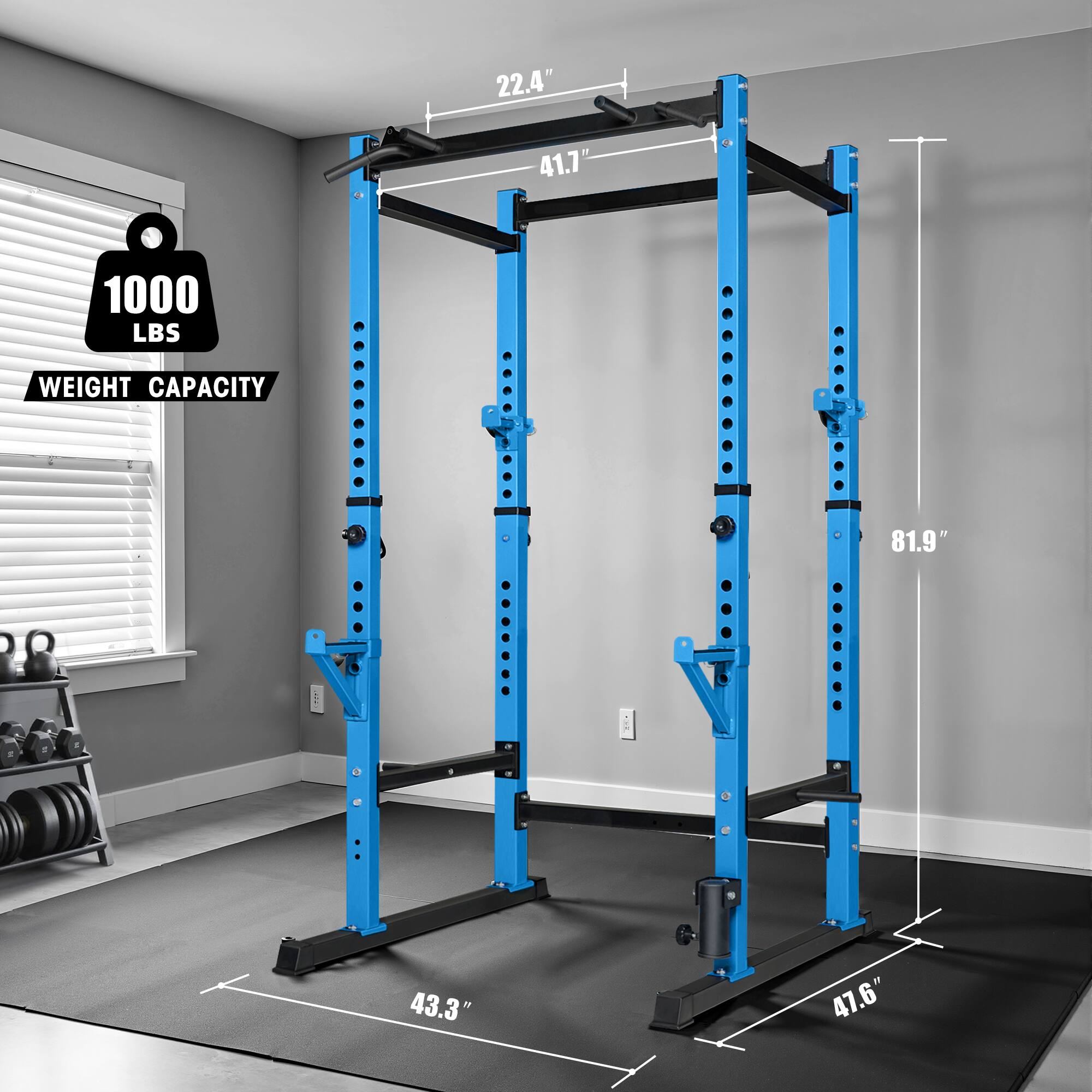 22.4"  
41.7"  
1000 LBS WEIGHT CAPACITY  
81.9"  
43.3"  
47.6"