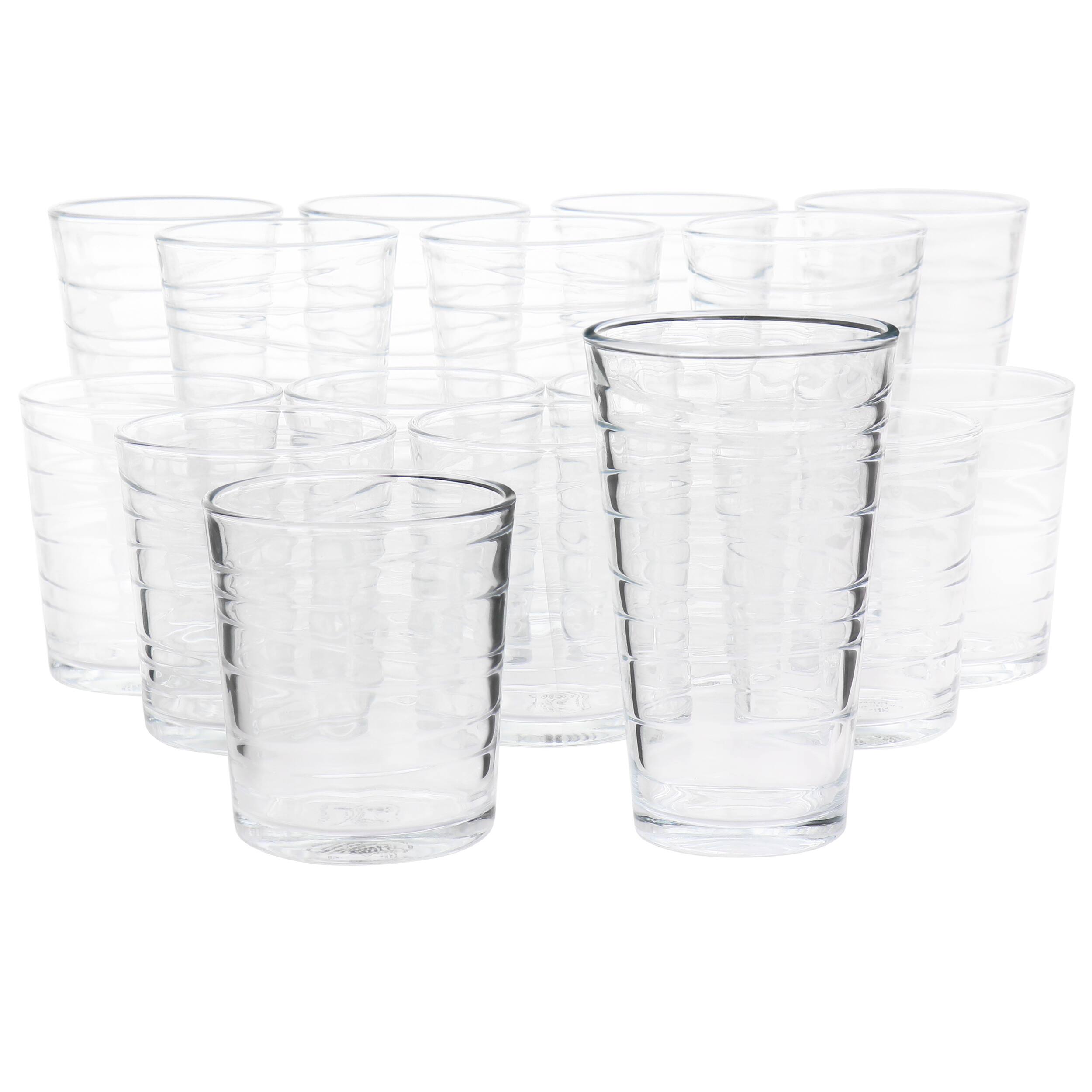 Gibson - Home 16 Piece Swirl Assorted Glassware Set - Clear