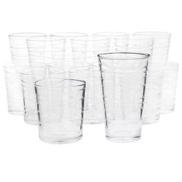 Gibson - Home 16 Piece Swirl Assorted Glassware Set - Clear