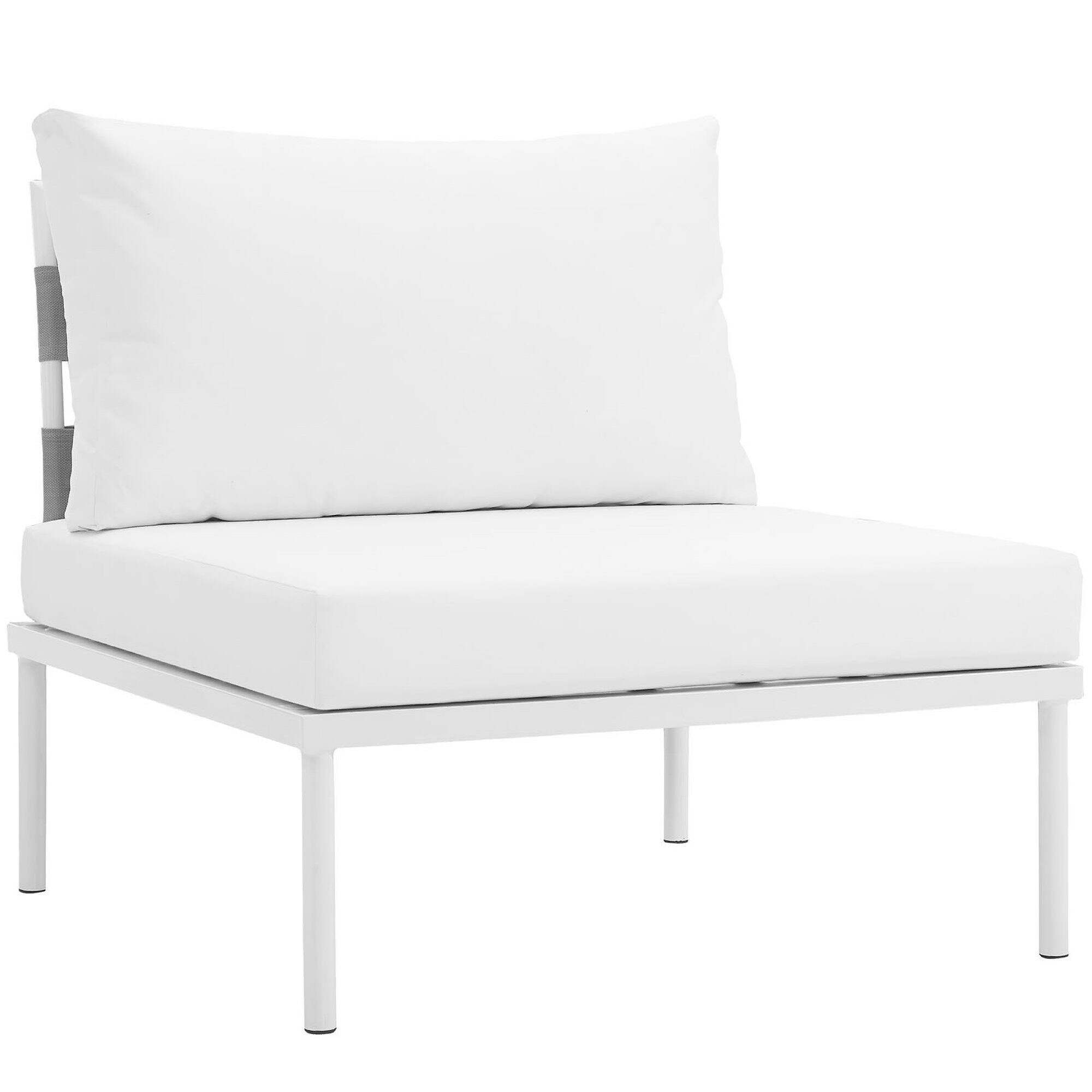 Angle. Modway - Harmony Armless Outdoor Patio Aluminum Chair by Modway - White White.