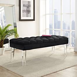 Valet Performance Velvet Bench by Modway - Black
