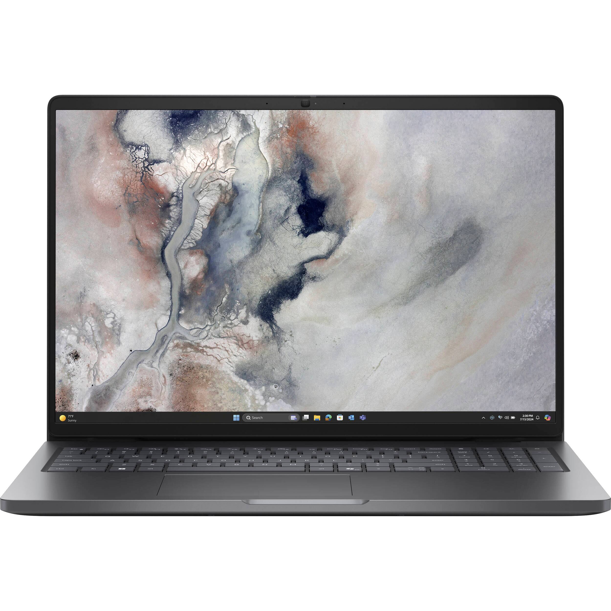Front. Dell - Dell Pro 16 PC16250 Laptop Intel Core 5 120U 16GB RAM 256GB NVMe SSD 15.9" Windows 11 Pro Black - Black.