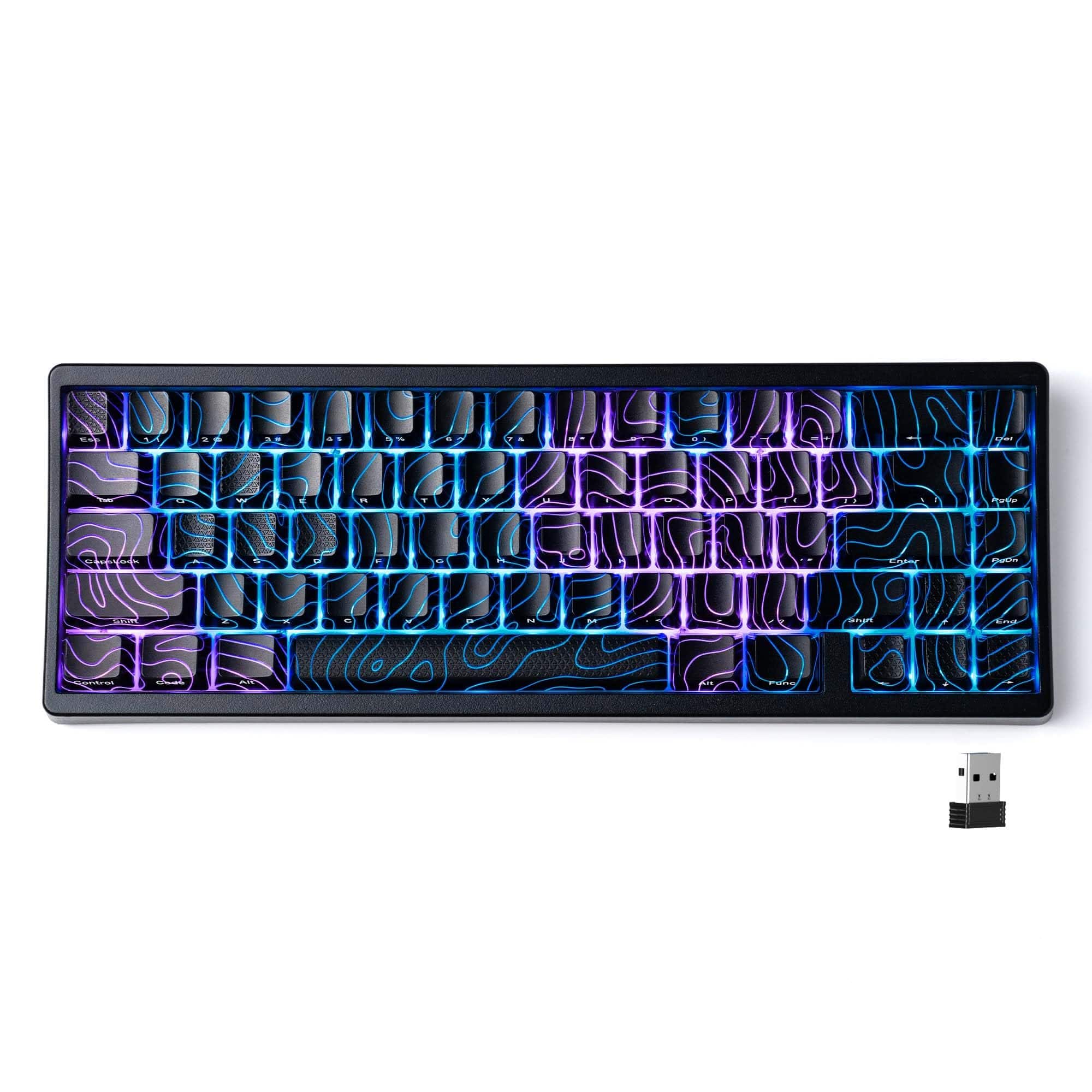 PARKER SLATER - X Xvx M67 Wireless 60% Percent Qmk/via Topographic Gaming Tri-mode Thocky Creamy Mechanical Key Board Hot - Black