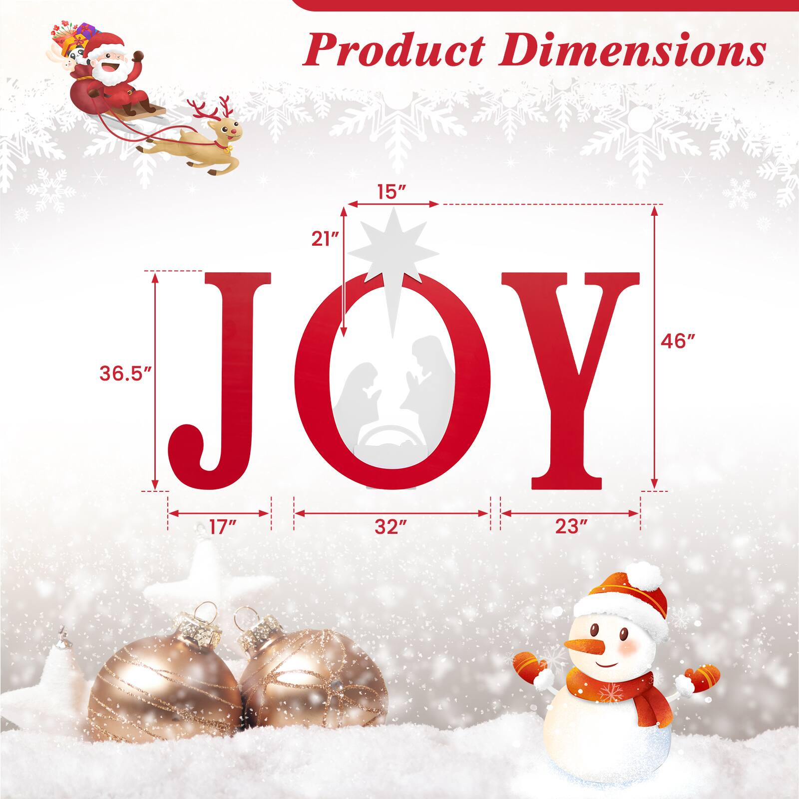 Product Dimensions
15" 21" 46" 36.5" JOY 17" 32" 23"
