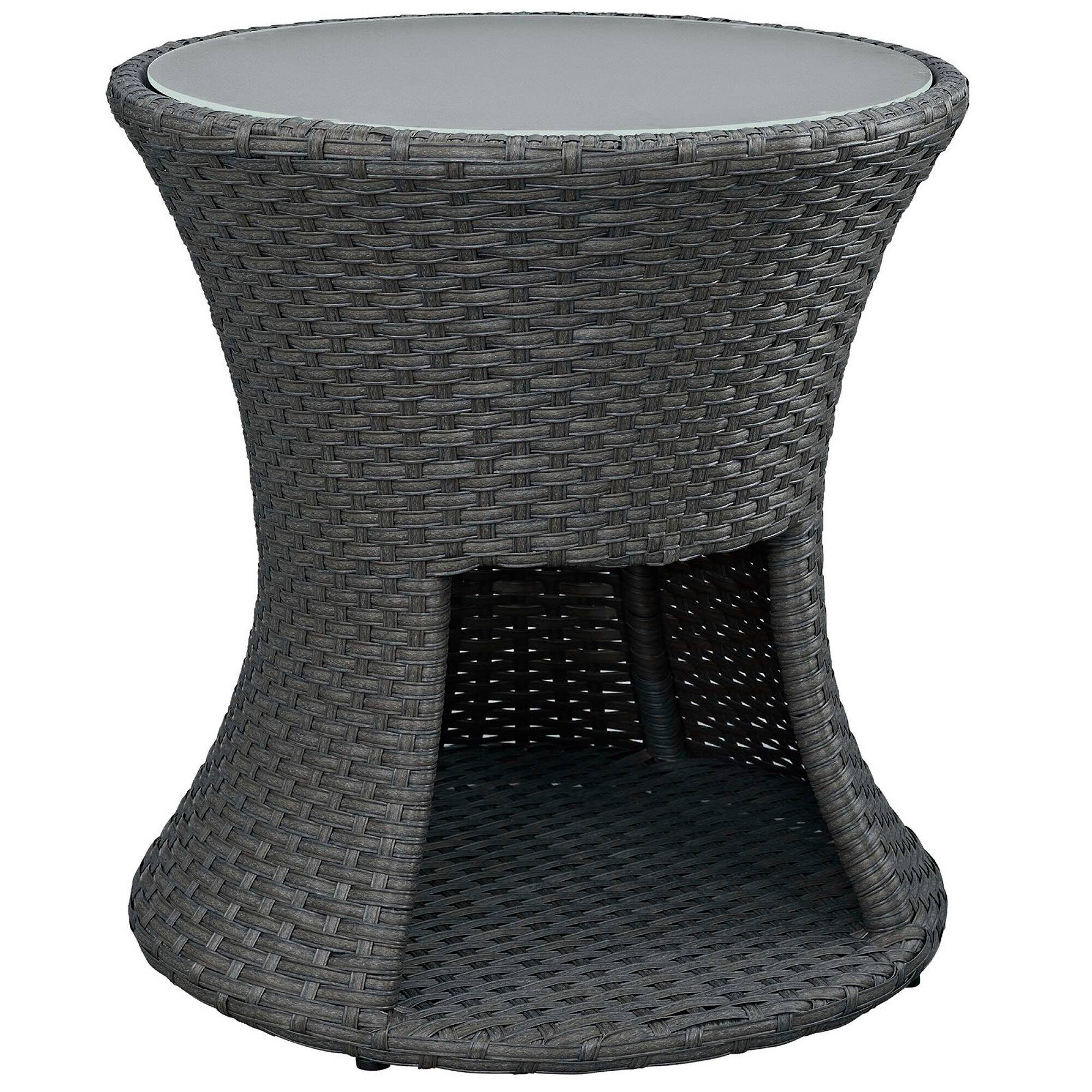 Angle. Modway - Sojourn Round Outdoor Patio Side Table by Modway - Chocolate.