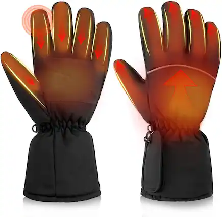 Front. Cozy Serene - Heated Gloves for Men Women,Touchscreen Windproof Waterproof Electric Heated Warming Glove for - Medium.