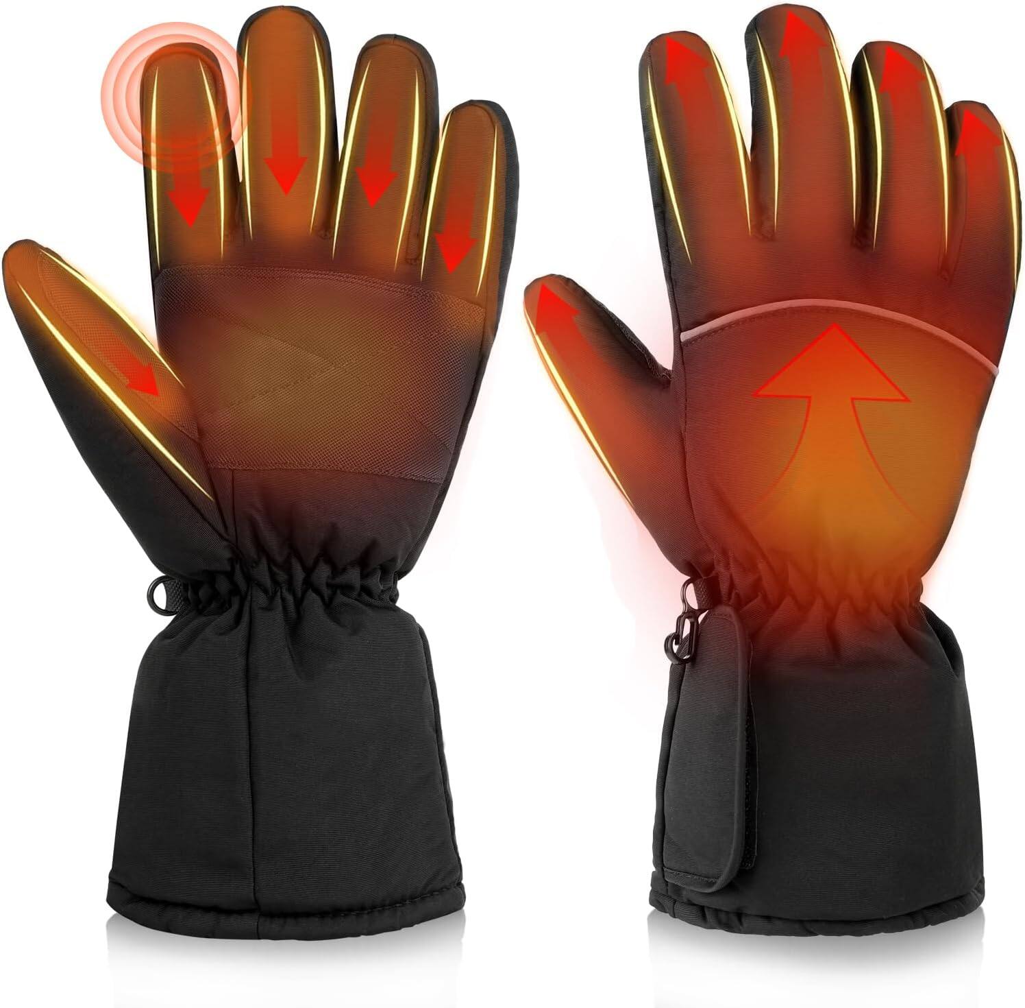 Front. Cozy Serene - Heated Gloves for Men Women,Touchscreen Windproof Waterproof Electric Heated Warming Glove for - Medium.