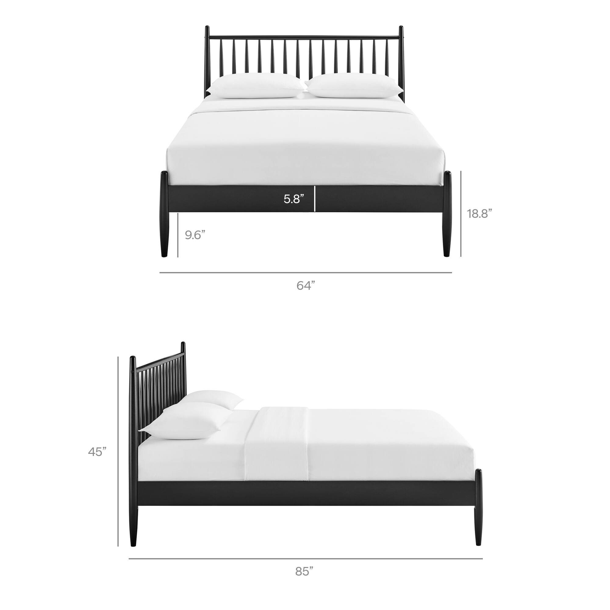 5.8" 18.8" 9.6" 64" 45" 85"