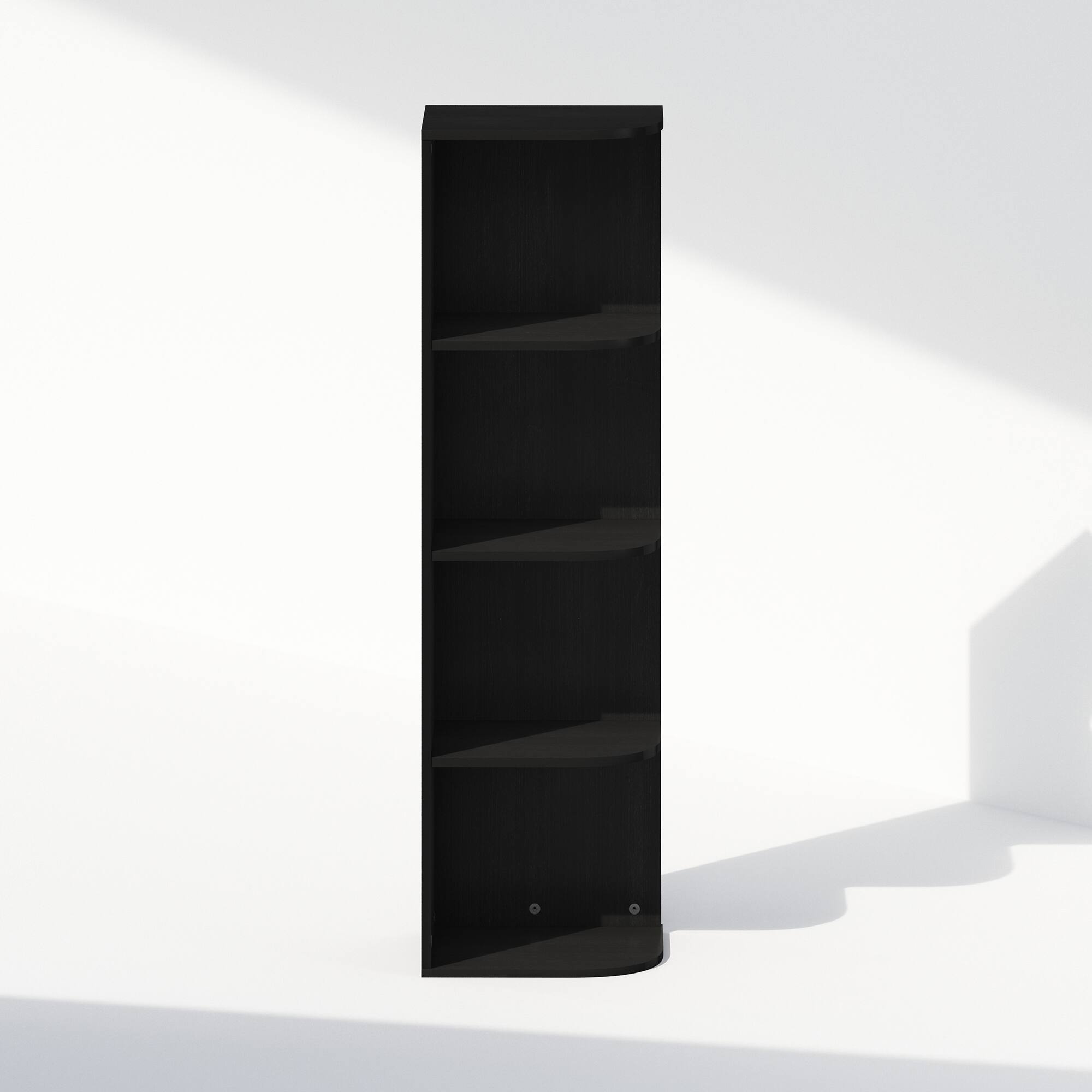Alt View 2. Furinno - Reed 4-Tier Space Saving Corner Storage Display Shelf, Bookshelf, Blackwood - Blackwood.
