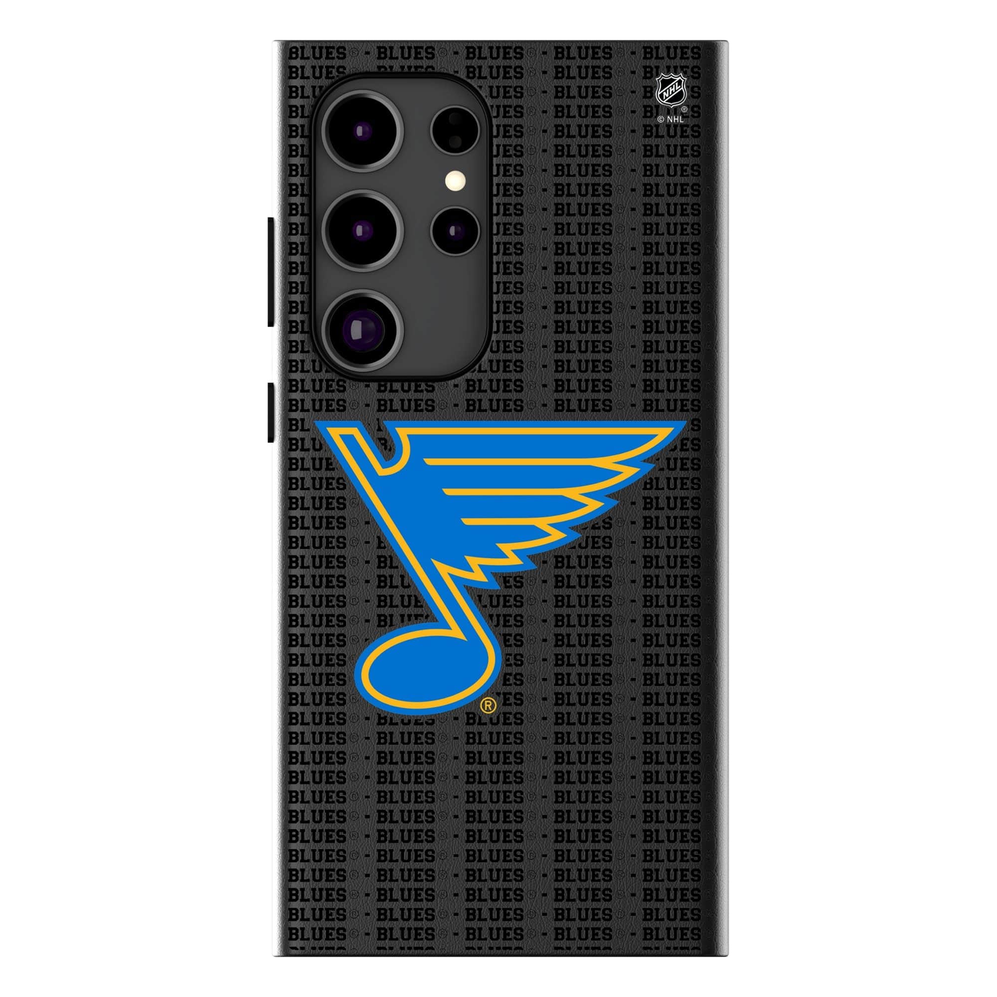 Keyscaper - NHL - St. Louis Blues Text Backdrop Galaxy Magnetic Bump Case - S24 - Black