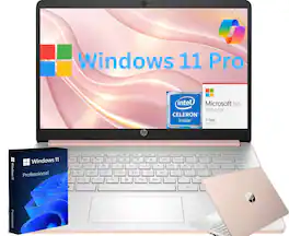 HP - 14'' Laptop-Intel N4500 Processor-8GB Memory-64GB eMMC-Windows 11 Pro - Rose Gold