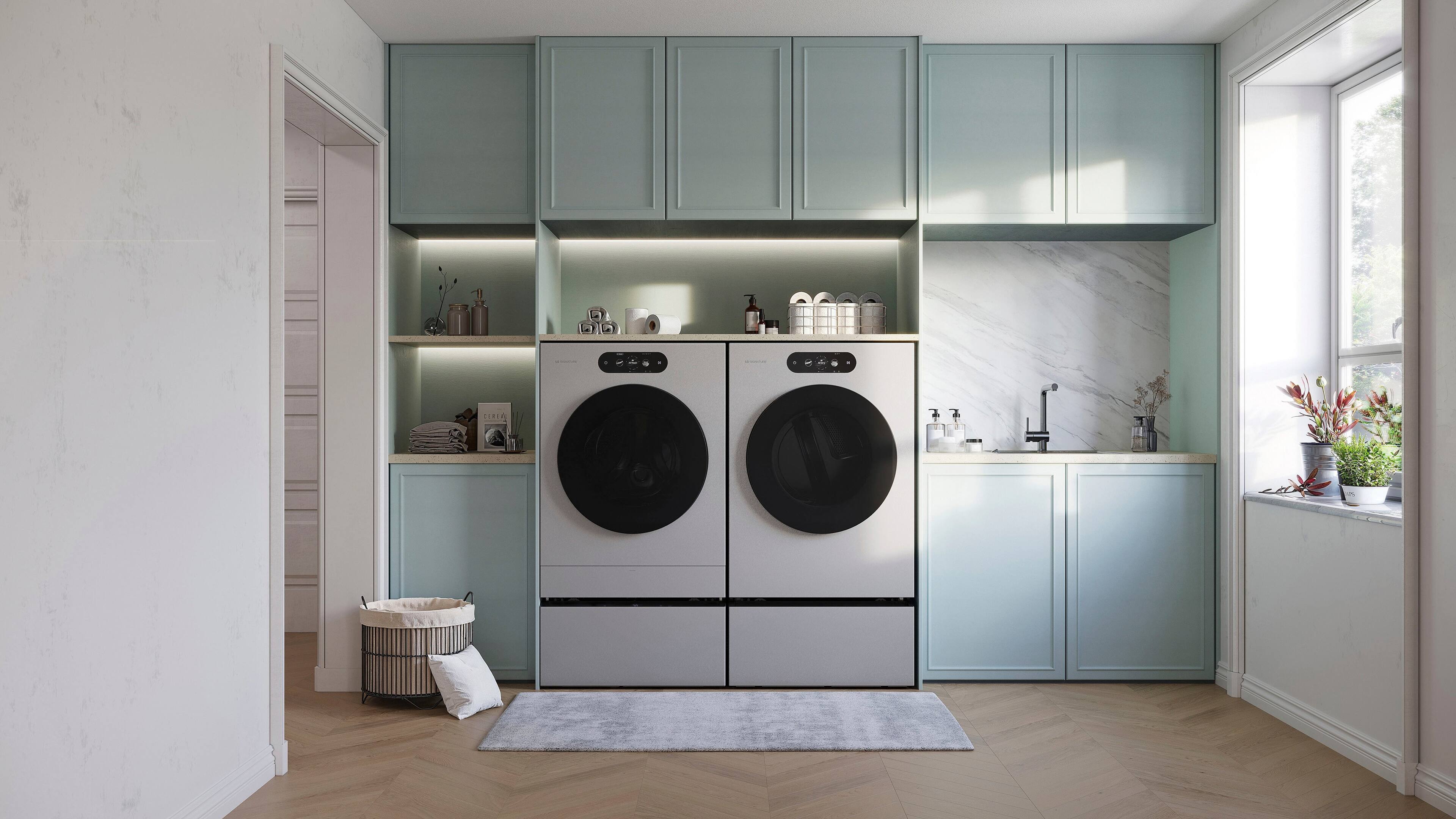 Alt View 14. LG - LG SIGNATURE 9.0 Cu. Ft. Stackable Smart Electric Dryer with Steam and AI Sensor Dry - Brushed Platinum Steel.