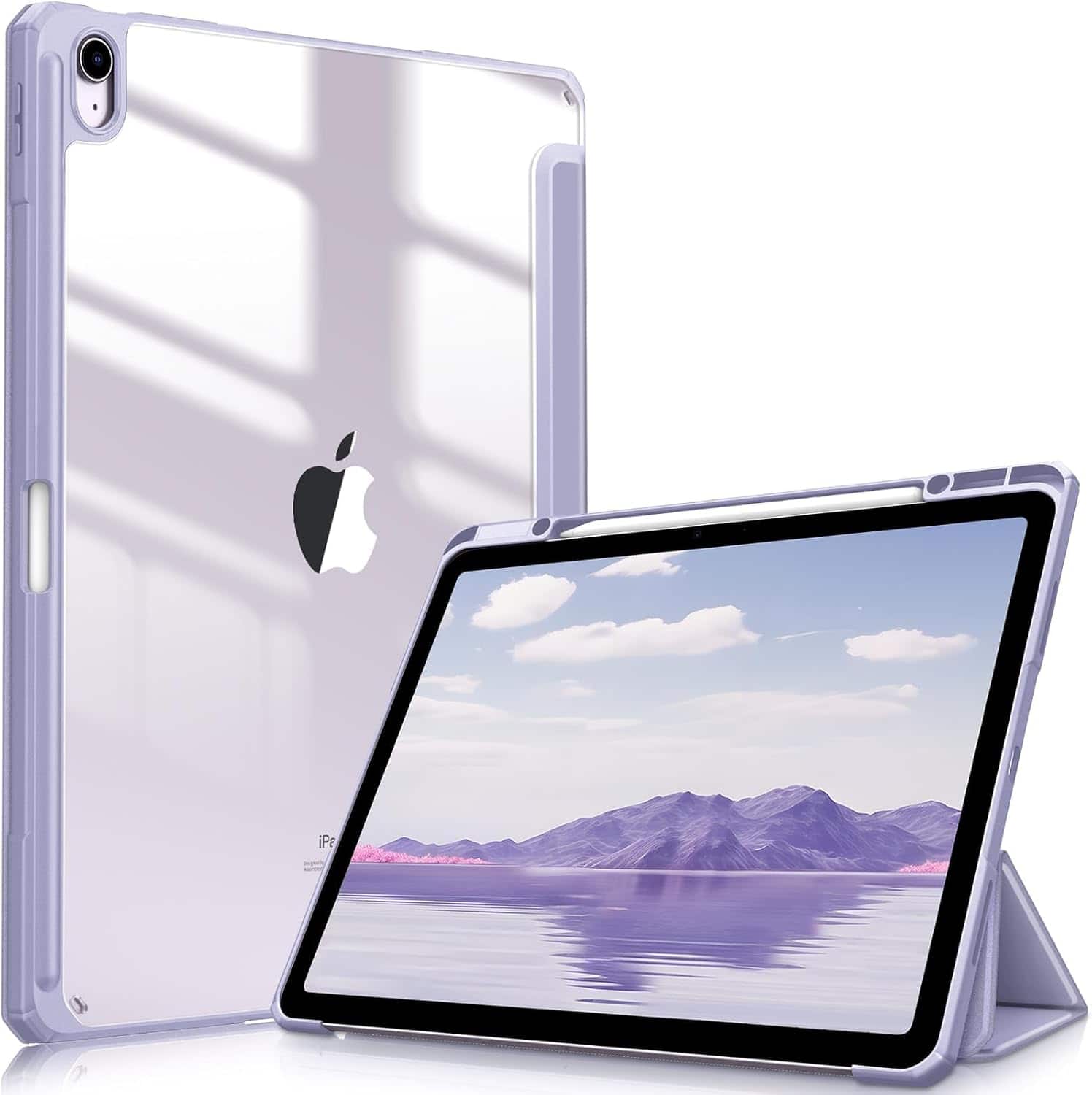 Fintie - Slim Clear Case for iPad Air 13-inch M4/M3/M2 (2026/2025/2024) | Hybrid Shockproof Hard PC Back Cover with Pencil Holder - Lilac Purple price history on PriceWatchPro