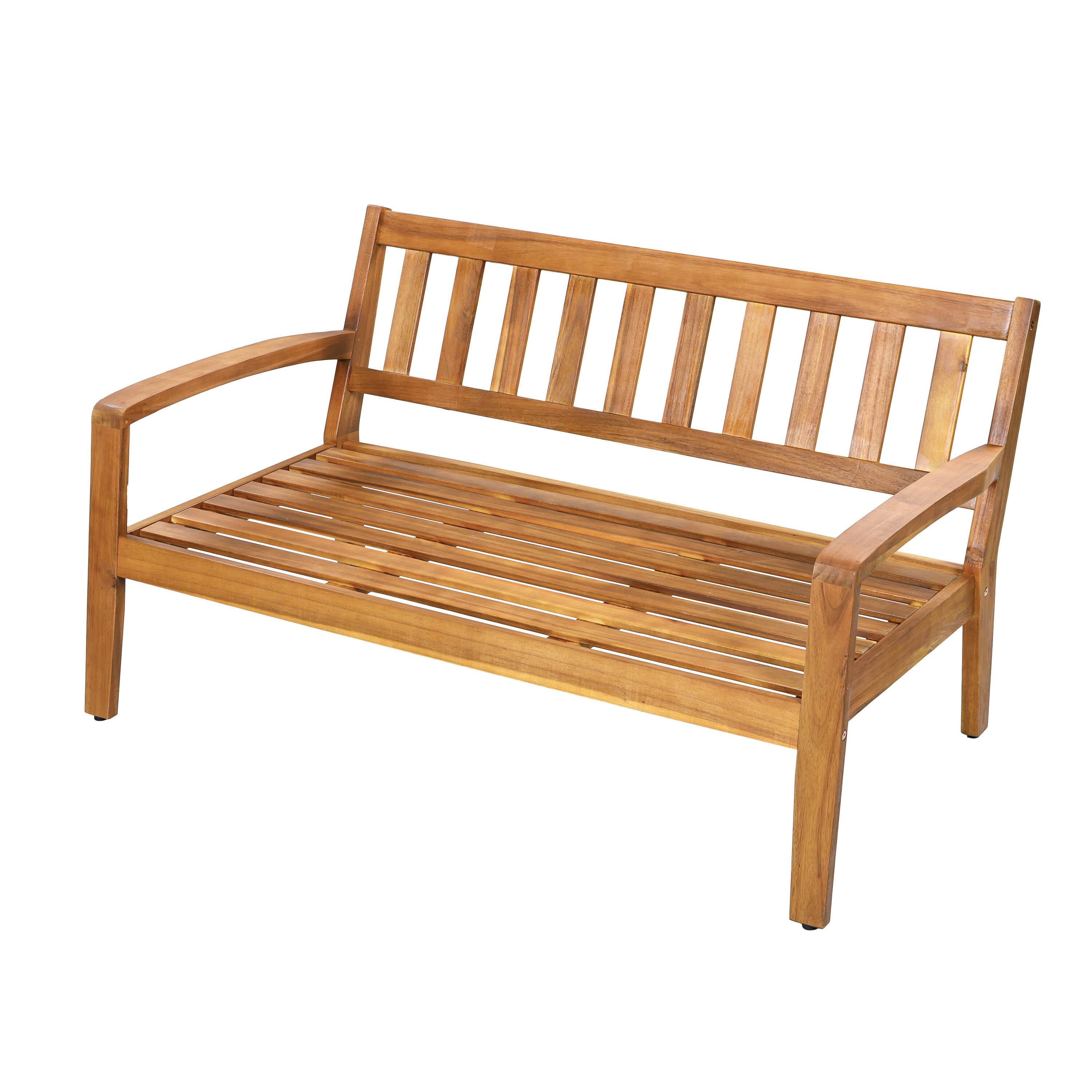 Alt View 10. Whisen - 2-Piece Outdoor Acacia Wood Conversation Set - Loveseat & Coffee Table with Water-Resistant Cushions - Red|Teak.