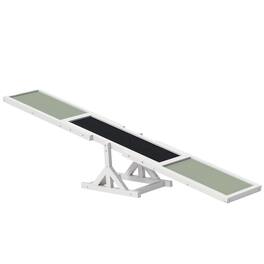 Pawhut - Wooden Dog Agility Seesaw, Training Exercise, Platform Equipment, Weather Resistant, 71" L x 12" W x 12" H - White