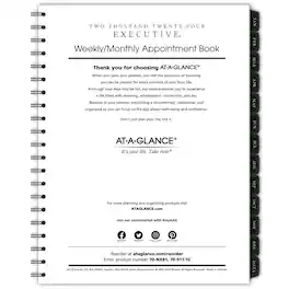 Acco Brands - AT-A-GLANCE 2024 Weekly & Monthly Refill for 70-NX81 8-1 4" x 11" Large Executive (709111024) - Black