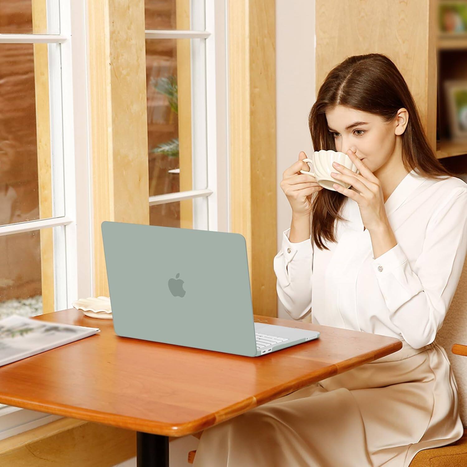 Alt View 2. mosiso - Protective Hard Shell Case for MacBook Neo 13 inch Model A3404 (2026) - Antique Green.