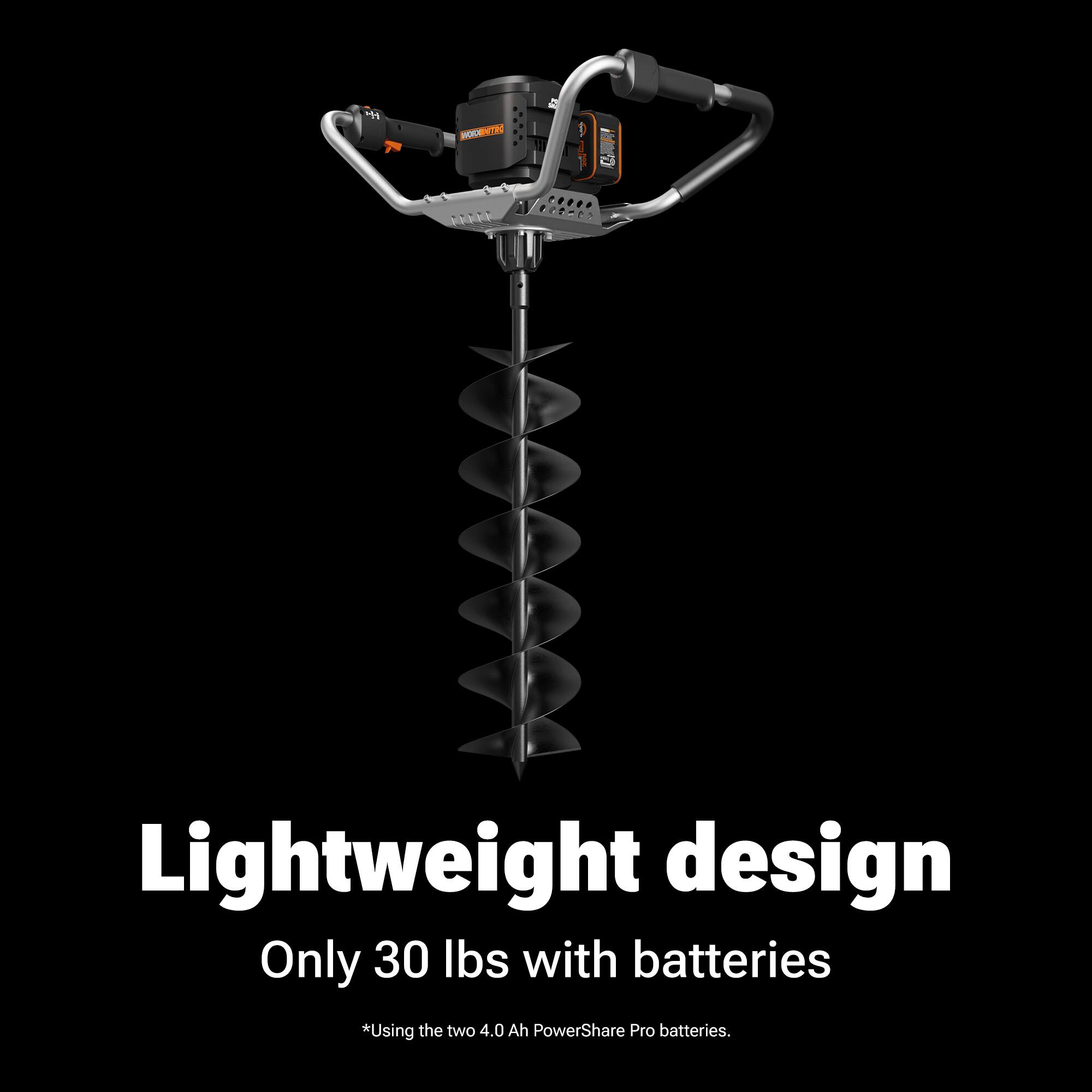 Lightweight design  
Only 30 lbs with batteries  
*Using the two 4.0 Ah PowerShare Pro batteries.