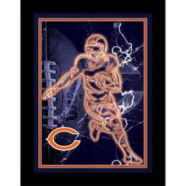 Fan Creations - Chicago Bears 12'' x 16'' Framed Neon Player Print - Black