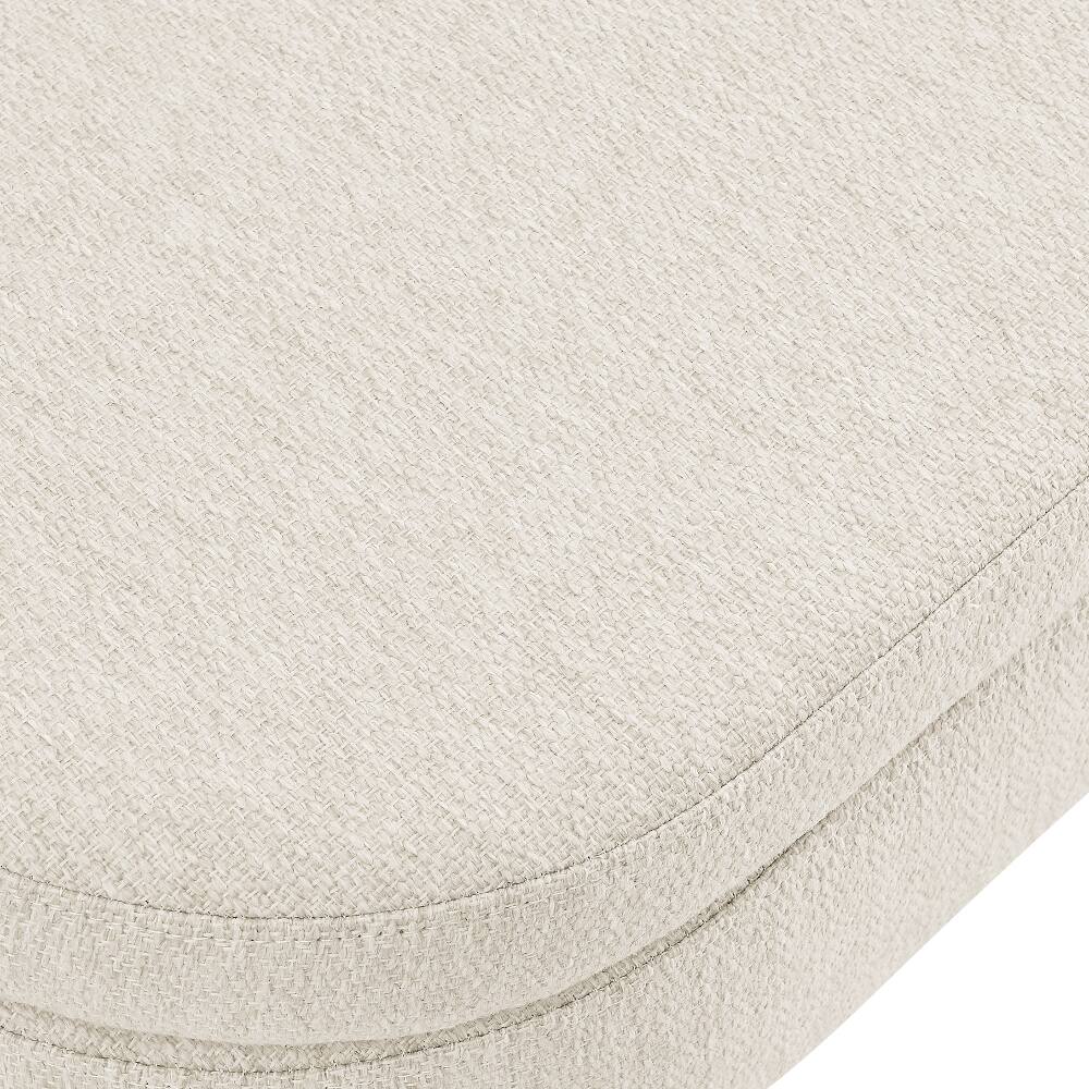 Alt View 4. Ropilly - Ropilly Beige Oval Storage Bench Fabric Ottoman with Rubber Wood Legs for Bedroom Living Room - Beige.