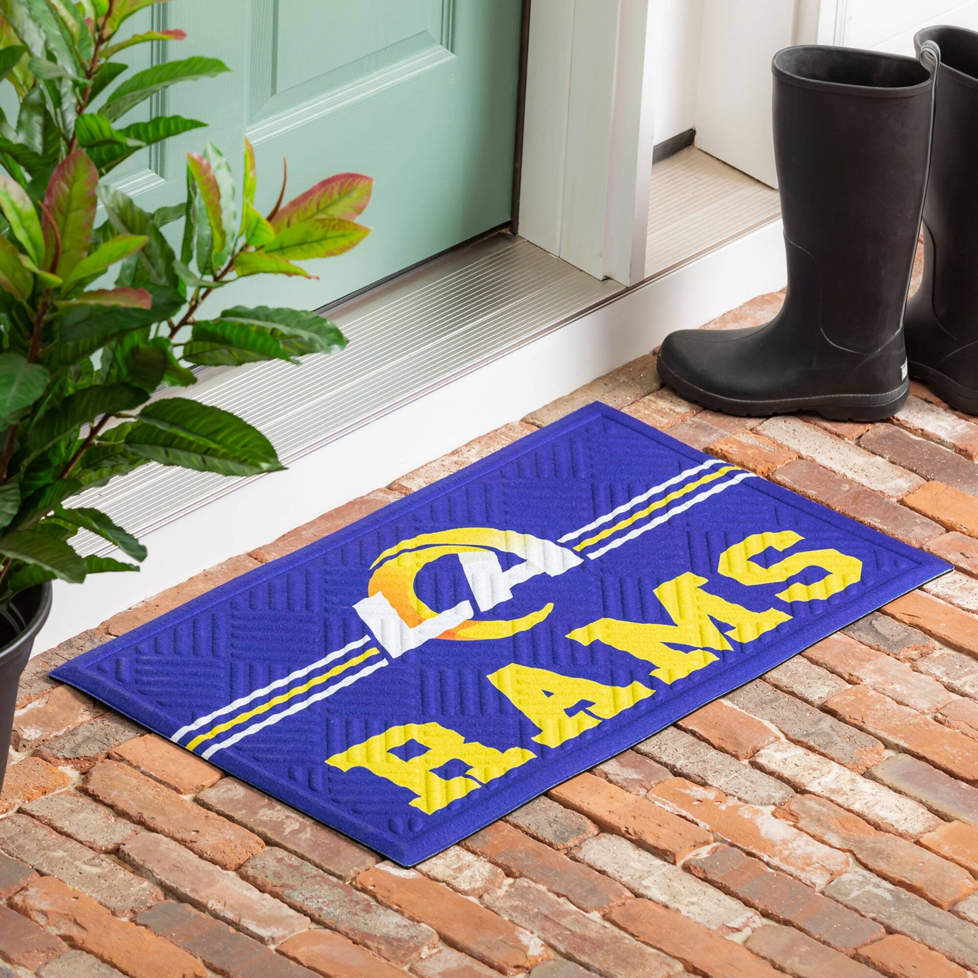 Alt View 2. Evergreen Enterprises - Los Angeles Rams Embossed Door Mat - Multicolor.