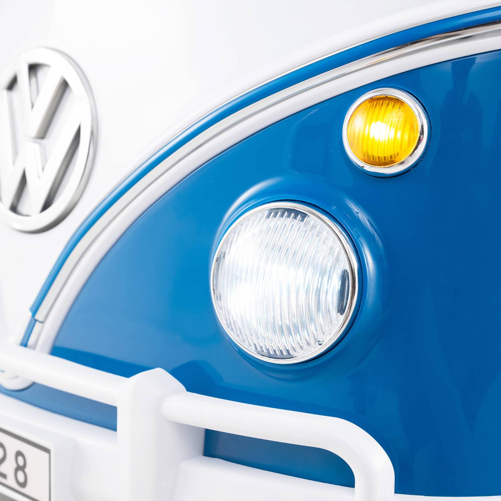 Alt View 4. Costway - Costway 12V Licensed Volkswagen Ride-on Bus with Cup Holder, LED Headlights, Music & Horn - Blue.