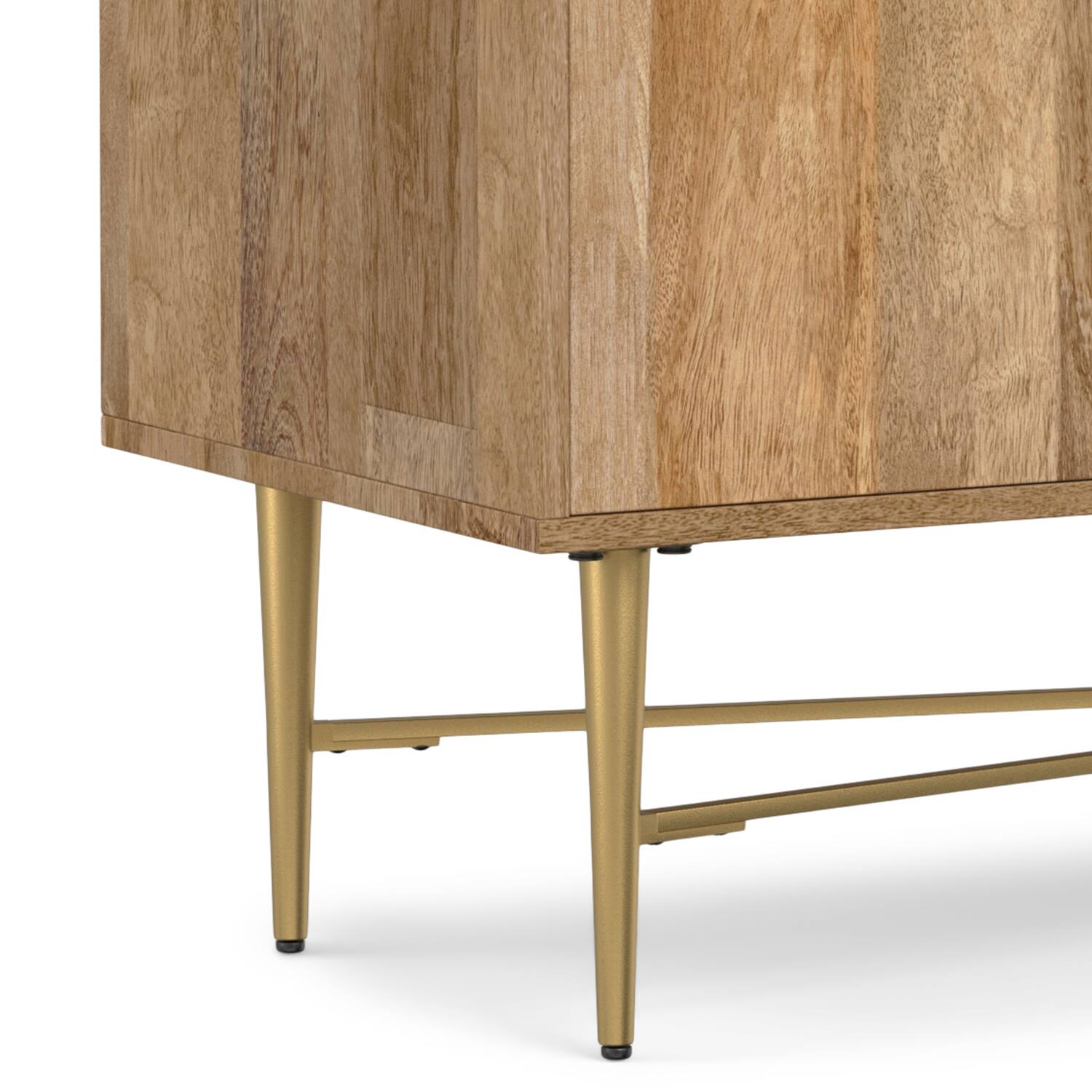 Alt View 7. Simpli Home - Fallon SOLID MANGO WOOD 60 inch Wide Contemporary TV Media Stand - Natural.