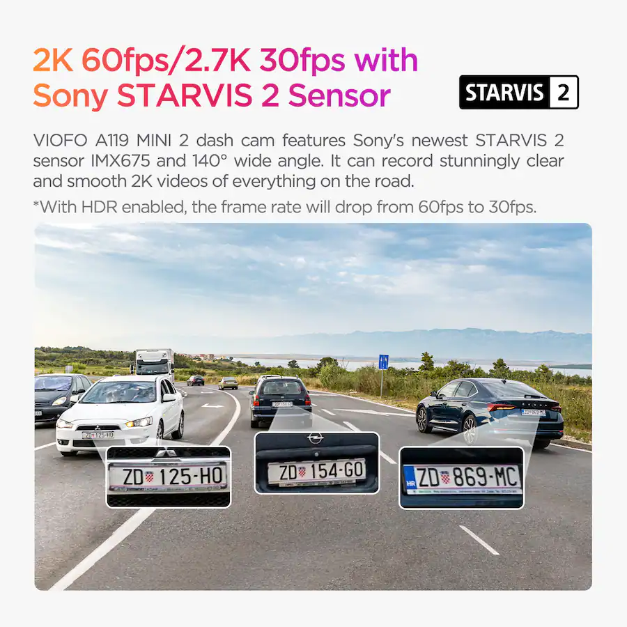 VIOFO Dash Cam A119 Mini 2 STARVIS 2 Sensor 2K 60fps HDR 30fps Voice viofo-dash-cam-a119-mini-2-starvis-2-sensor-2k-60fps-hdr-30fps-voice