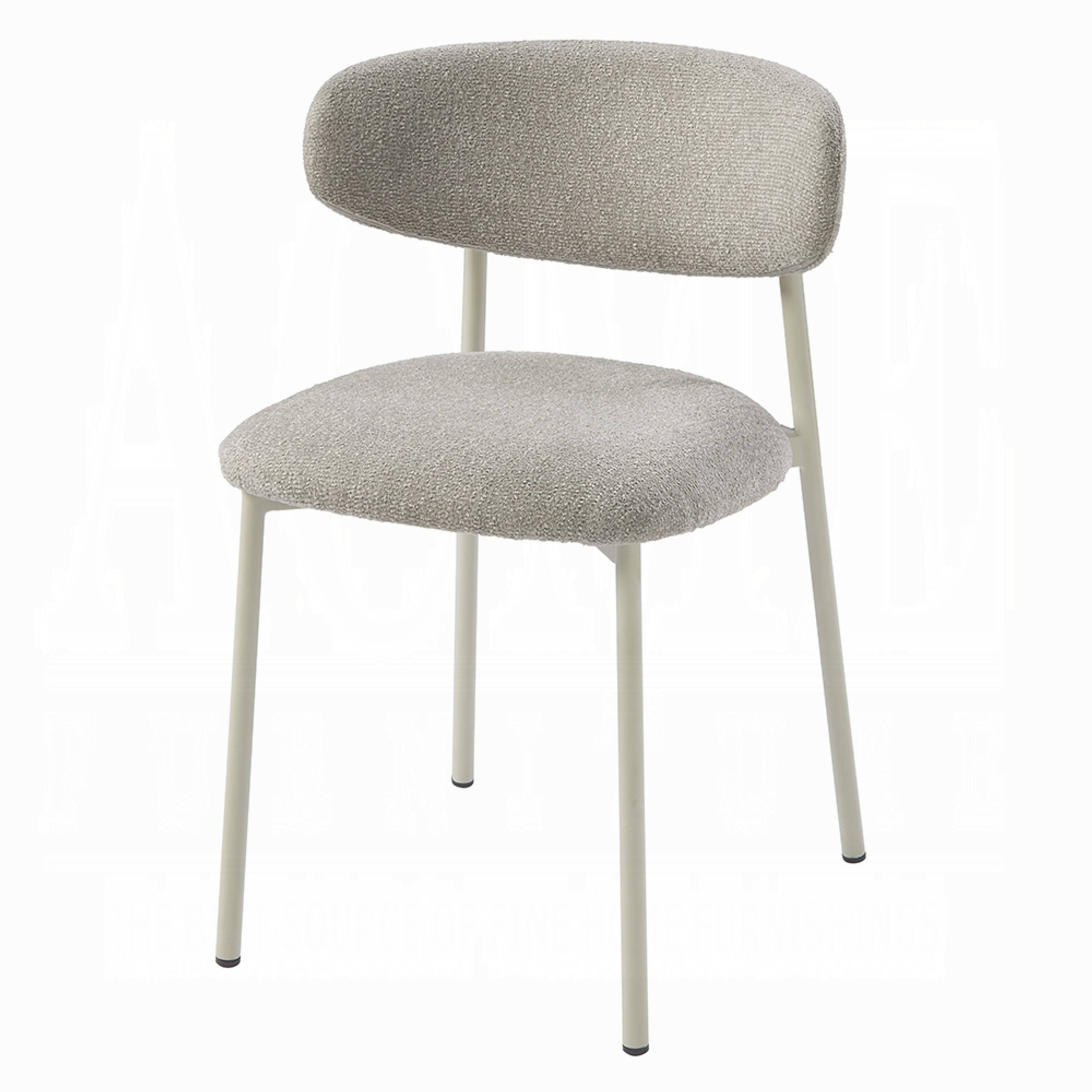 Alt View 2. Manhattan Lane - Sinra Side Dining Chair Set of 2, Light Gray Fabric, Metal Frame - Gray, White.
