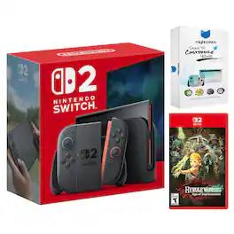 Switch 2 Video Game Console with Hyrule Warriors Age of Imprisonment and MightySkins Code Bundle - Nintendo Switch 2