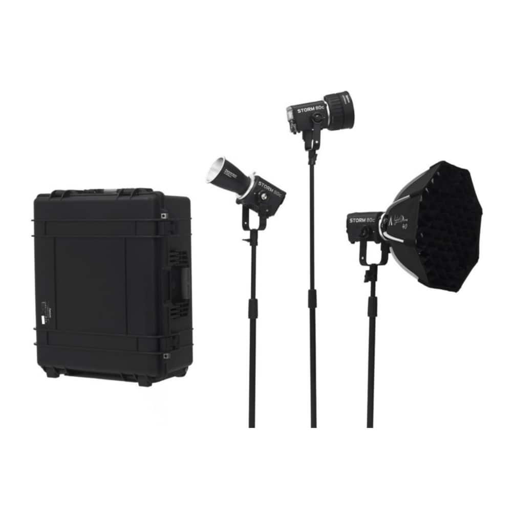 Aputure - STORM 80c Portable 3 Light Kit with ProLock Hyper Reflector