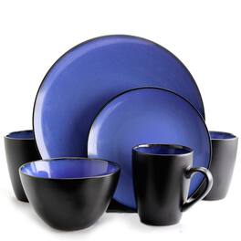 Gibson - Elite Soho Lounge Round 16-Piece Dinnerware Set - Blue
