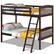 Back. Hivvago - Hivvago Twin over Twin Wooden Bunk Bed with Ladder - Dark Brown.