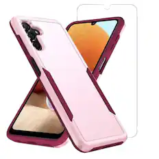 Front. Entronix - Entronix Bundle for Galaxy A16 - Soft-Touch Dual-Layer Case & 2 Clear Screen Protector - Pink.