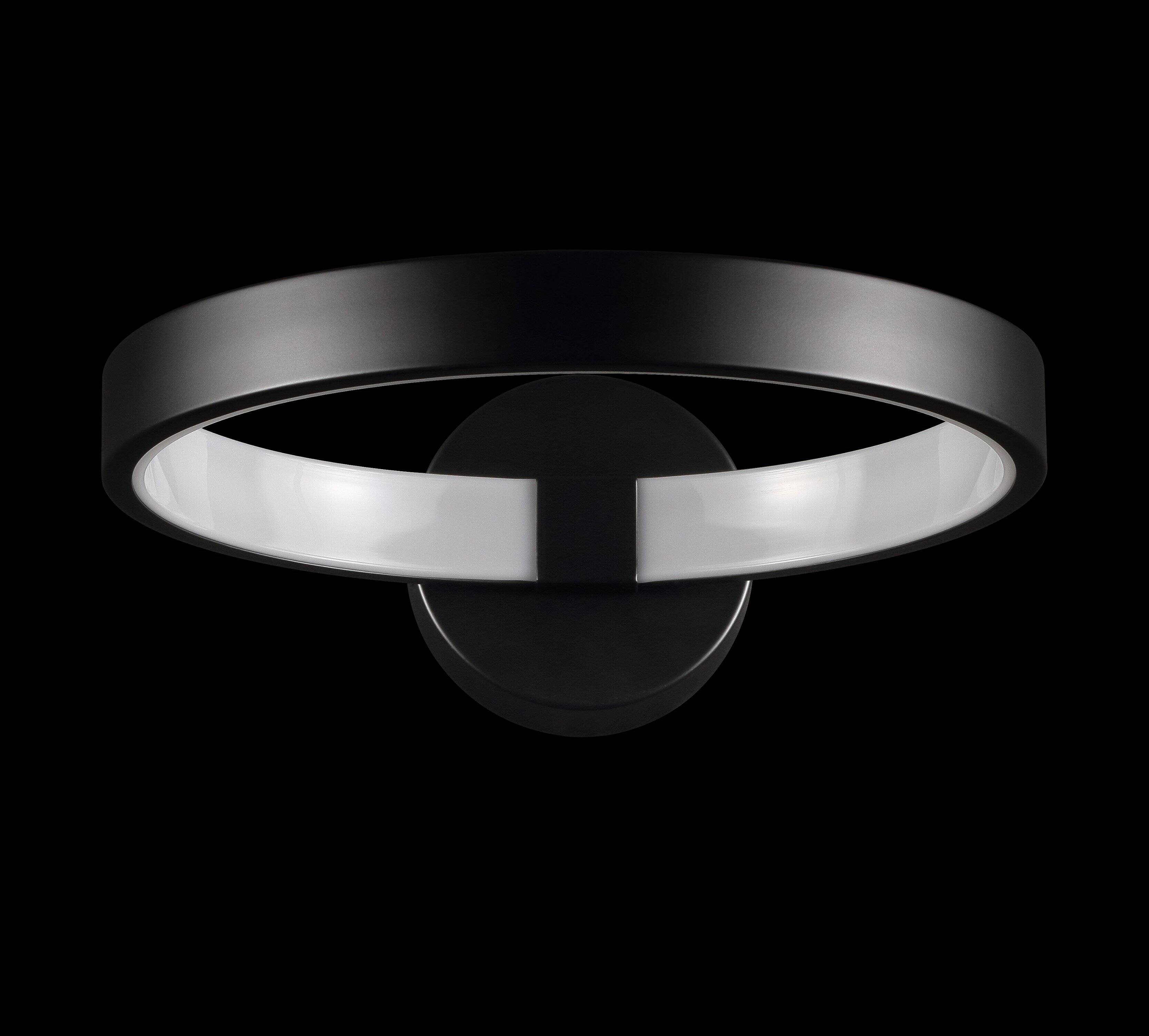 Alt View 9. Jonathan Y - Nathaniel 14" Dimmable Integrated LED Metal Wall Sconce, Black - Black.