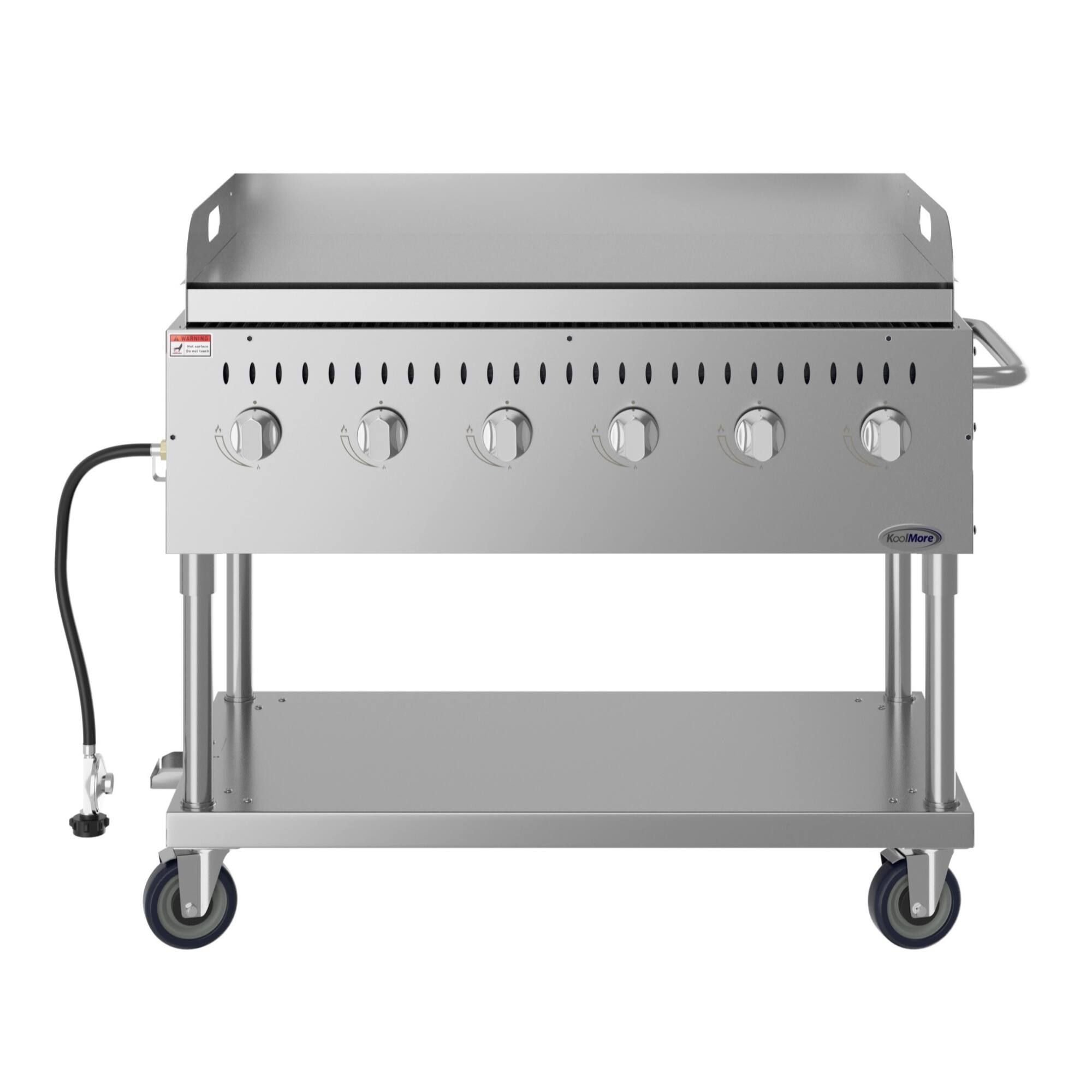 Alt View 5. Koolmore - 48 in. Commercial Outdoor Propane Gas Grill with Griddle, ETL Listed in Stainless-Steel (CGKIT4-48G) - Stainless Steel.