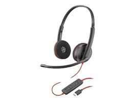 HP - Poly Blackwire C3220 USB-C Stereo Headset - Noise Cancelling Mic - Black