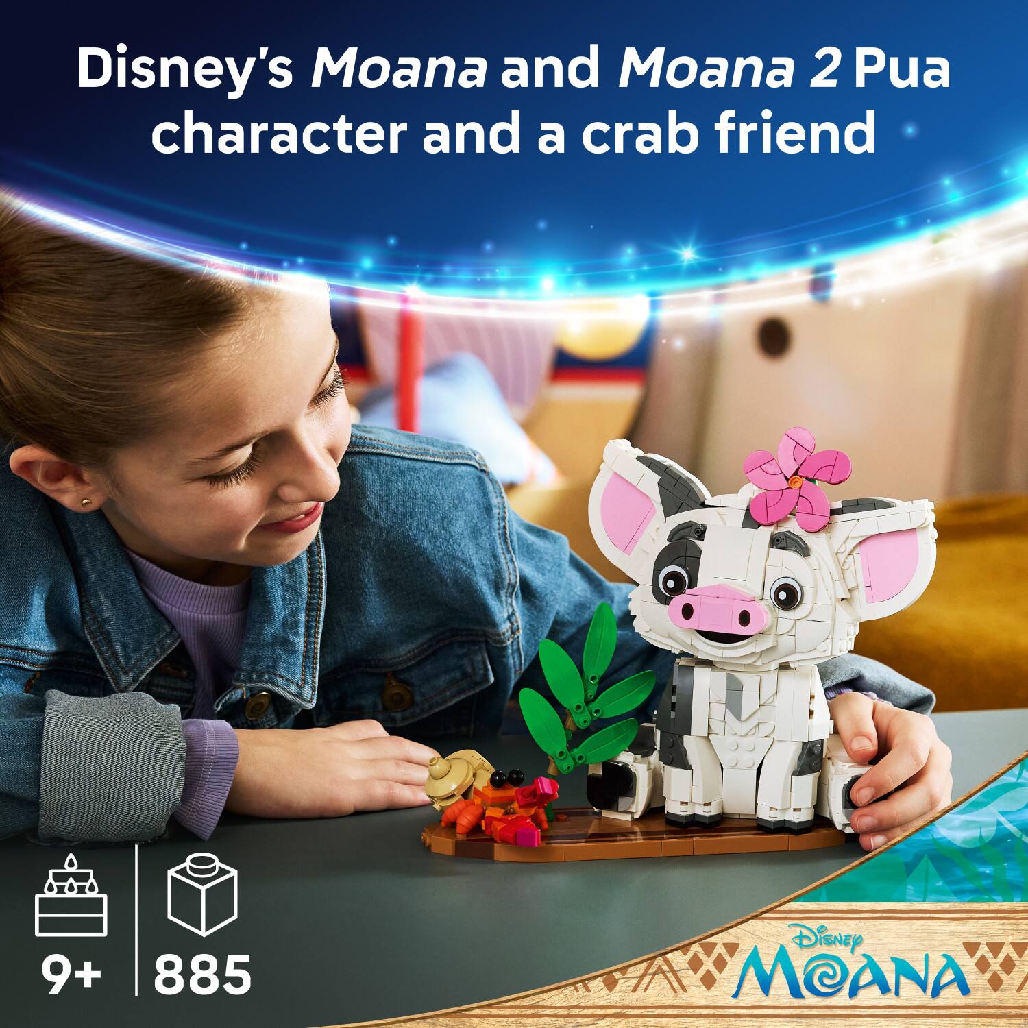 Disney's Moana and Moana 2 Pua character and a crab friend  
9+ 885  
Disney MOANA