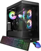 iBUYPOWER - Y40 Gaming Desktop PC - Intel Core i7 14700F - NVIDIA GeForce RTX 4070 12GB - 32GB DDR5 RAM - 2TB NVMe - Black - Front_Zoom