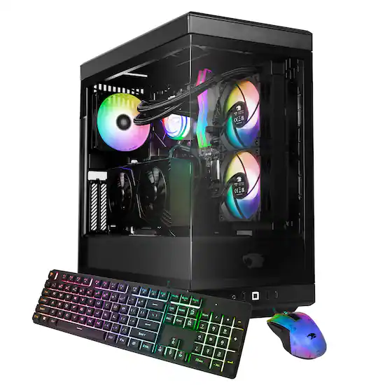 iBUYPOWER Y40 Gaming Desktop PC Intel Core i7 14700F NVIDIA GeForce RTX 4070 12GB 32GB DDR5 RAM 2TB NVMe Black Y40BI7N4703 Best Buy
