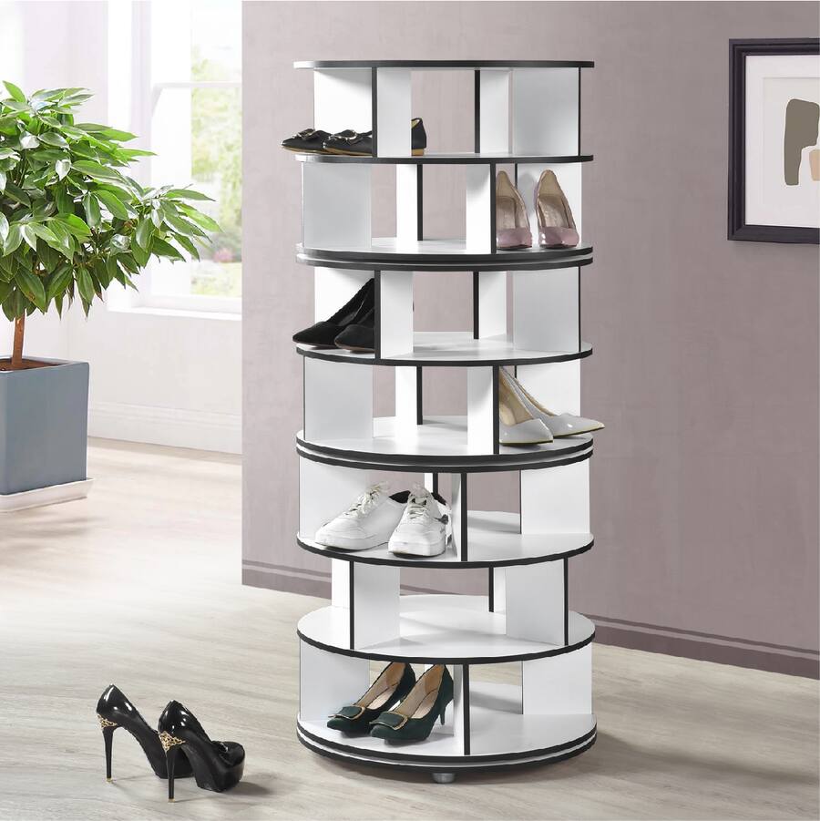 Kings Brand Furniture 7 Tier Rotating Shoe Rack, 360° Revolving Lazy ...