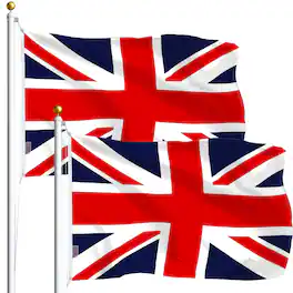 G128 - UK Flag 3 x 5 ft 2-Pack Printed Polyester - Assorted Colors